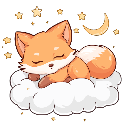 Fox sleeping on a cloud