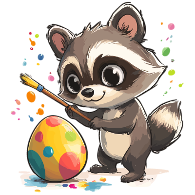 Easter Raccoon Artist