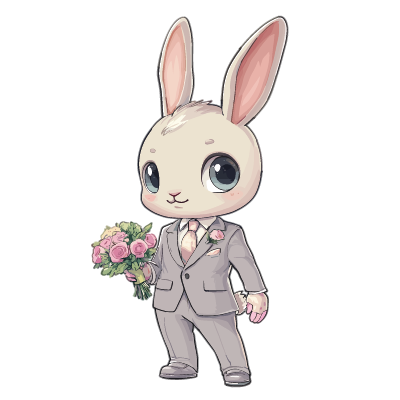 Rabbit with Bouquet