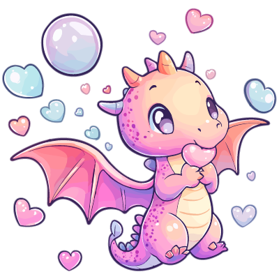 Dragon bubble heart