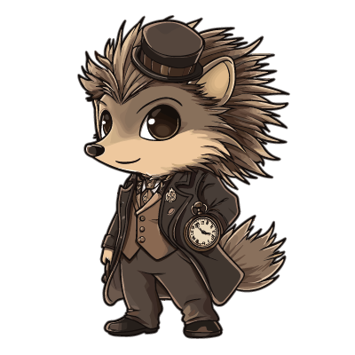 Hedgehog in Victorian Attire