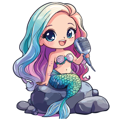 Mermaid sitting on a rock