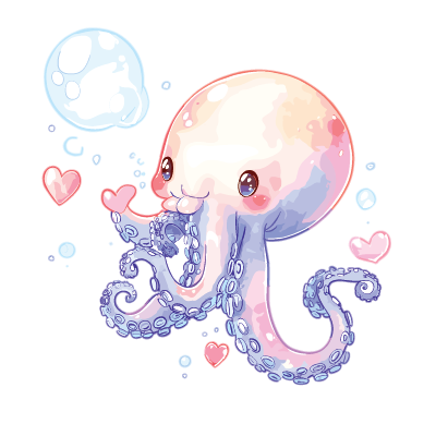 Cute Octopus in Love