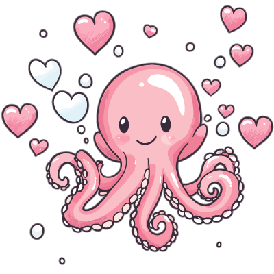 Cute Octopus in Love