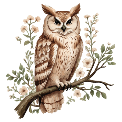 Elegant Cottage core Owl