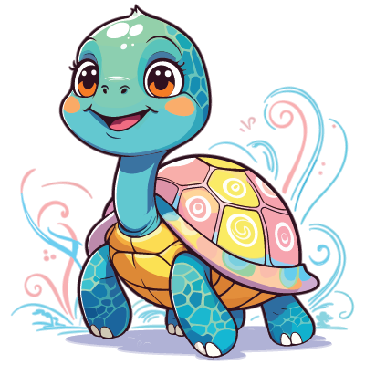 Cheerful Rainbow Turtle